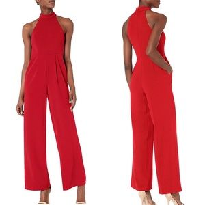 NWT Calvin Klein Mock High Neck Halter Jumpsuit 6